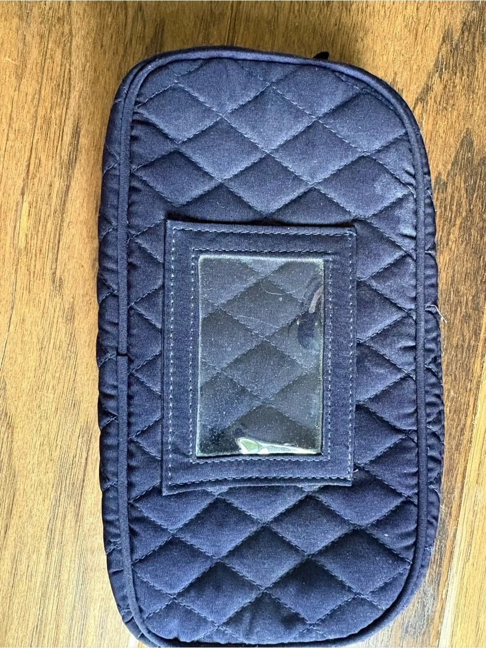 Vera Bradley Navy Quilted Zip Cosmetic Pouch Trip Kit